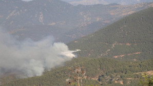 Aydıncık’taki orman yangını devam ediyor