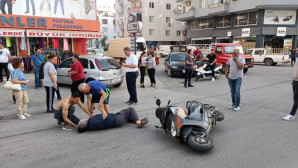 Köpeğe çarpmamak isterken düşerek yaralandı
