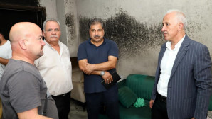 Başkan Gültak’tan evi yanan aileye destek