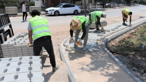 KİLİT PARKE KALDIRIM ÇALIŞMASI ÇAĞDAŞKENT MAHALLESİ’NDE DEVAM EDİYOR