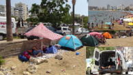 Mersin sahillerinde oteller dolunca tatilciler yerde çadırda ve araçlarında tatil yapıyor
